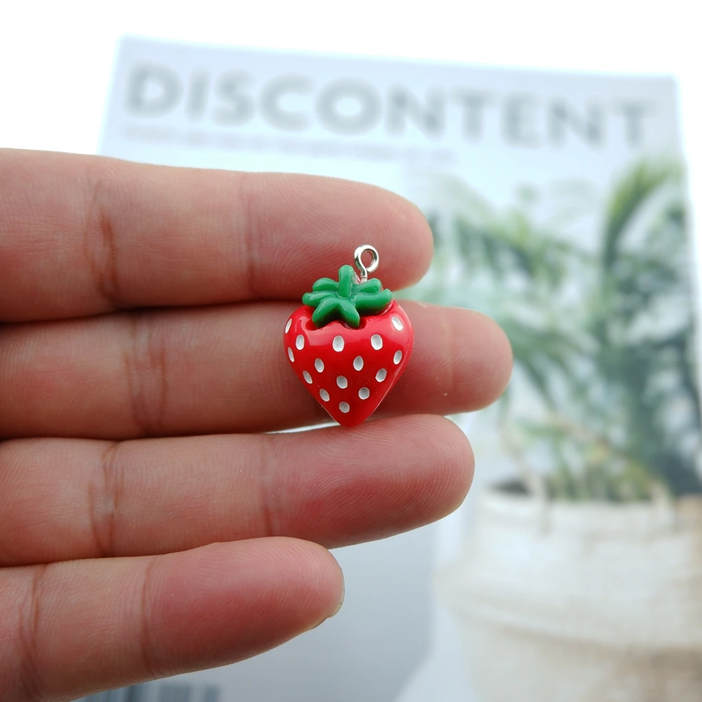 10pcs/Pack Fruit Pear Grape Cherry Pineapple Resin Earring Charms for Bracelet Pendant Jewelry Findings Phone Making - купить по