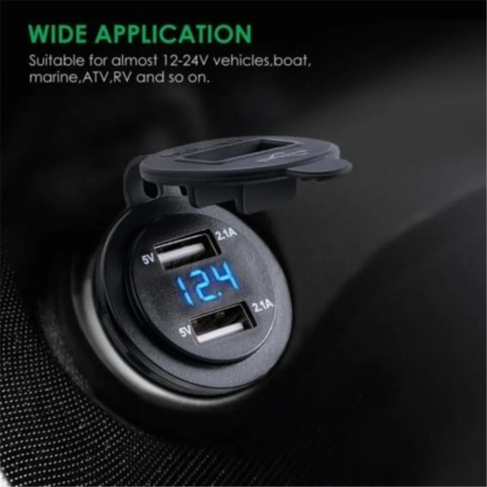 Двойной USB Интерфейс автомобиля Coltage Дисплей Зарядное устройство адаптер мини светодиодный вольтметр автомобиля мини светодиодный цифровой Напряжение Дисплей для ipad чехол для телефона