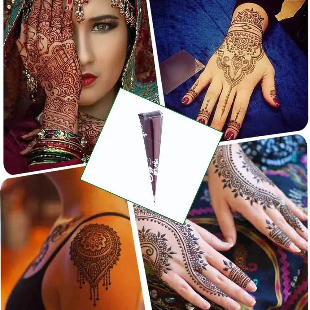 

15 г мини-паста для татуировки хной черные коричневые конусы хны индийские для Временной Татуировки наклейка боди-арт R6u9