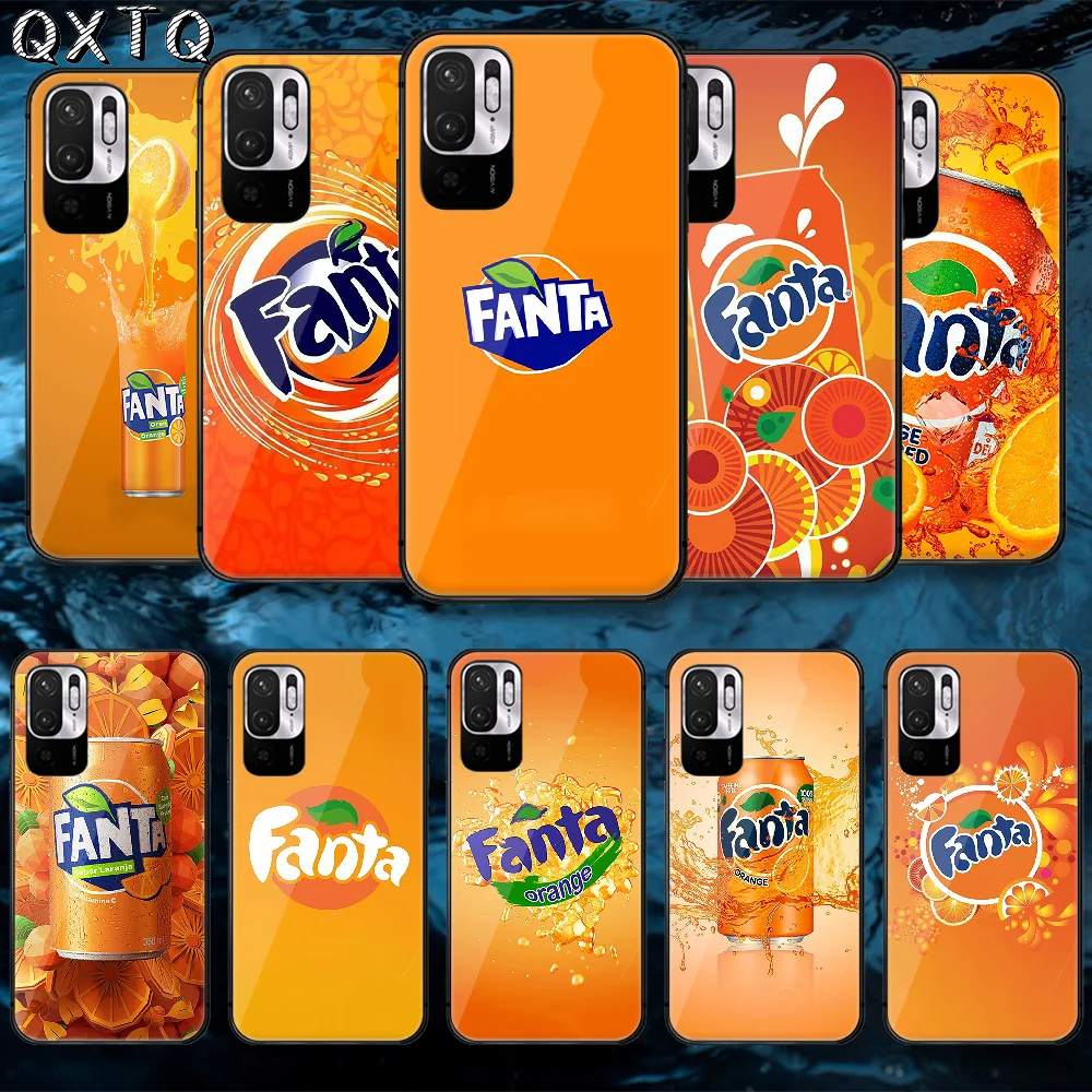 

QXTQ Fantas Drink Orange Tempered Glass Phone Case Bag Cover For Xiaomi Redmi Note 7 8 9 10 A C T S Pro K 30 40 Fashion Luxury