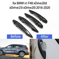 carbon fiber exterior door handle cover trim sticker for bmw x1 f48 xdrive20d xdrirve25i xdrive20i 2016 2020 car accessories