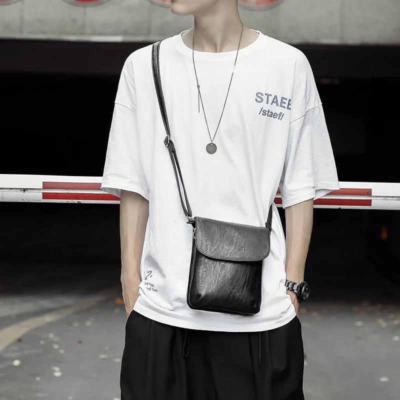 

Brand Men's Messenger Bag High Quality Waterproof Soft Leather PU Shoulder Bags Male Simple Business Travel Mini Crossbody Bags