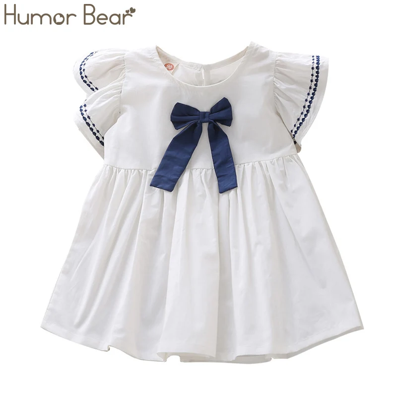 white Humor Bear/Летние Платья с цветочным узором для девочек; свадебное платье для девочек 6 лет; кружевное платье принцессы с вышивкой; детское элегантное платье из тюля - Цвет: white