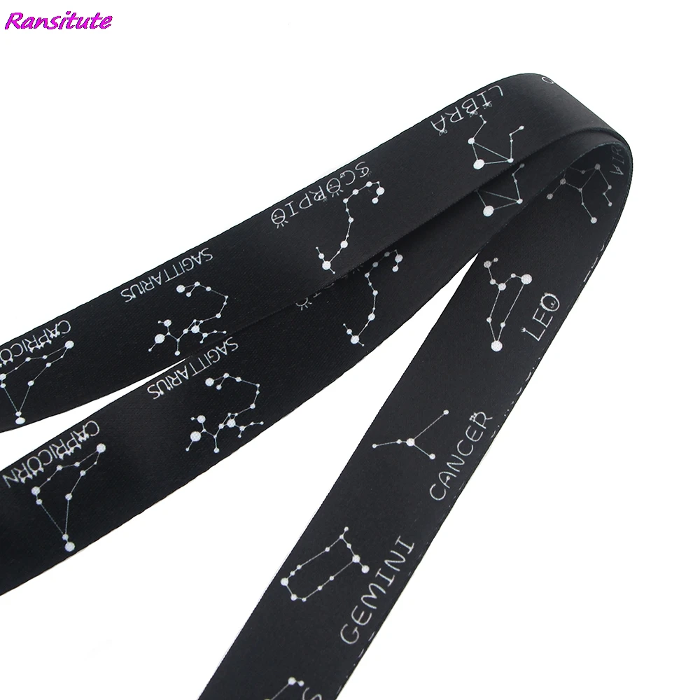 Ransitute R1406 двенадцать созвездий Черный шейный ремешок Ремешки удостоверение