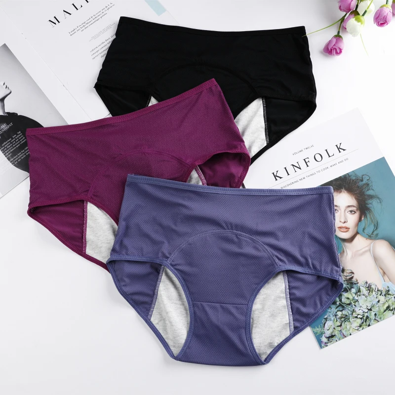 Менструальное нижнее белье хлопковые трусы с защитой от протечек Женские брифы