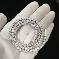 otiy iced out 925 sterling silver claw set 3mm 4mm vvs d moissanite tennis chain bling necklace hip hop bracelet
