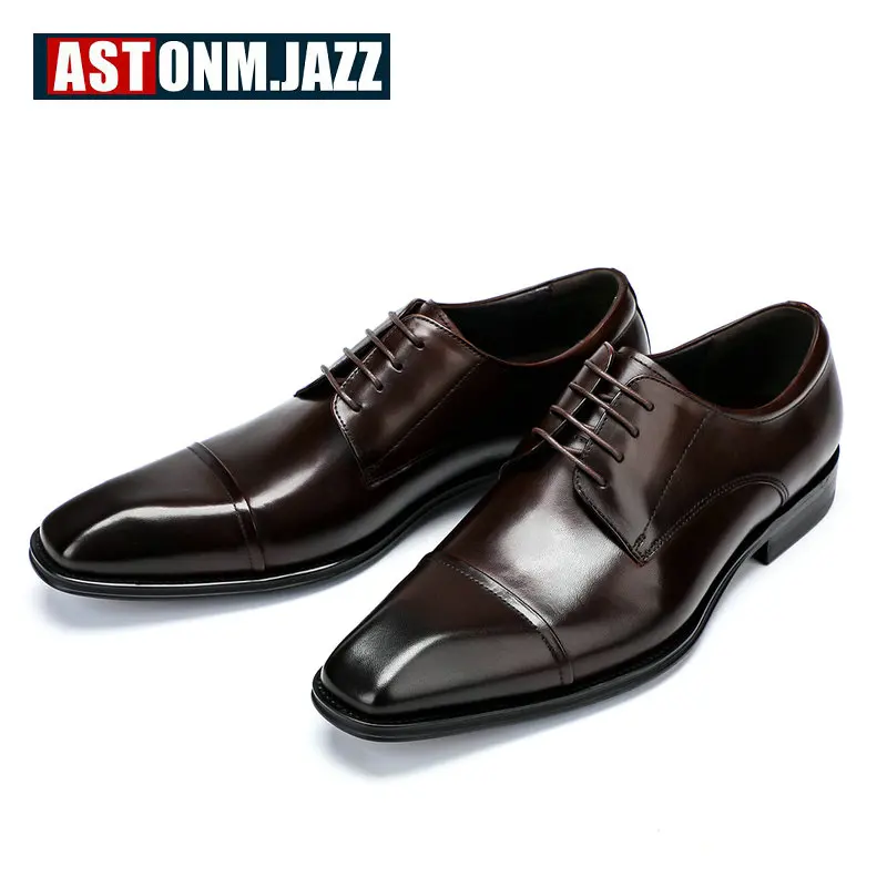 Мужская кожаная обувь мужская из натуральной кожи Повседневная Деловая черные