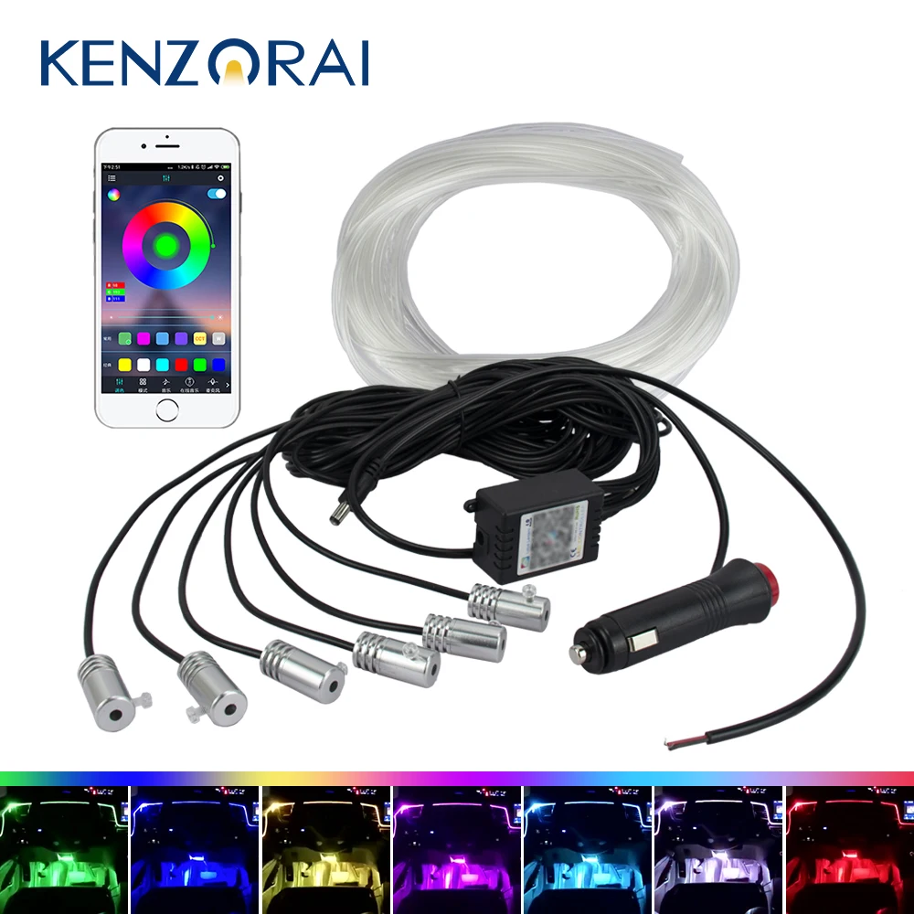 Светодиодный ная лента для украшения салона автомобиля гибкая неоновая LED лампа