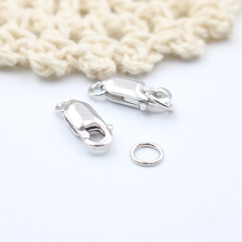 3 шт. серебряная пряжка-карабин для изготовления ювелирных изделий 3-4 мм |