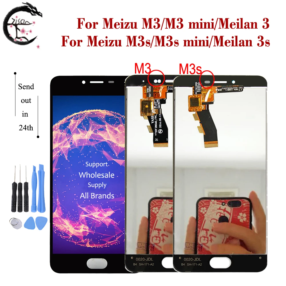 ЖК дисплей для Meizu M3s M3 кодирующий преобразователь сенсорного экрана в сборе мини