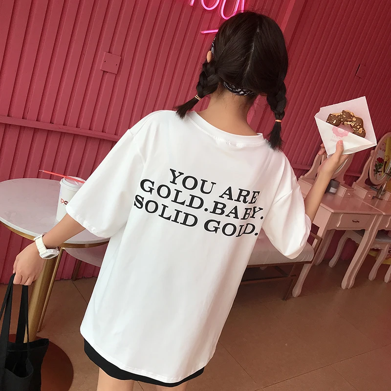 Harajuku Ulzzang, большие размеры, футболка, японский мультфильм, аниме, принт, футболки, лето, женская футболка с коротким рукавом, повседневные кавайные Топы - Цвет: ShanH 9813 bai