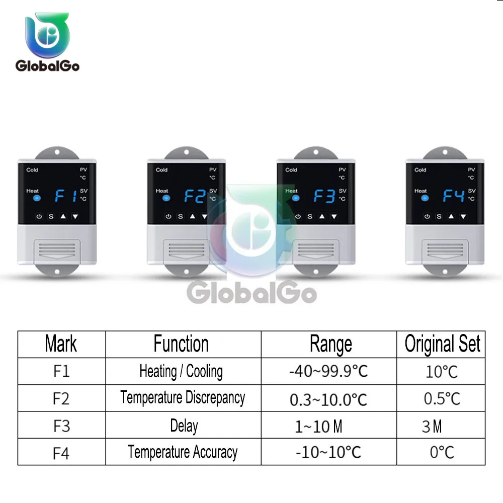 AC110V 220V DTC2210 светодиодный цифровой Температура контроллер Термостат Термометр