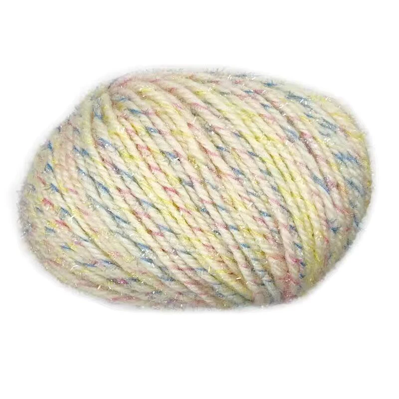 50 г/шар мягкая теплая полиэфирная вязальная пряжа Золотая блестящая нить для