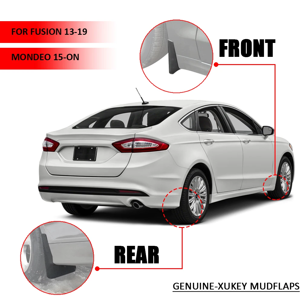 Фото Комплект литых брызговиков для Ford Fusion 2013-2019 Mondeo mk5 2015-on Брызговики от грязи Передняя и задняя №2