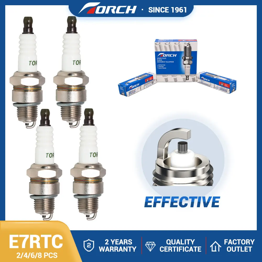 

Stens 131-059 Torch Spark Plug E7RTC Replce for Candle BPR6HS E7TC Toro 121-4199 RL87YC 2-8PCS