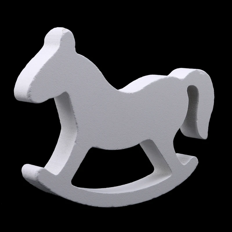 Белая деревянная маленькая милая лошадка-качалка домашний декор детские игрушки