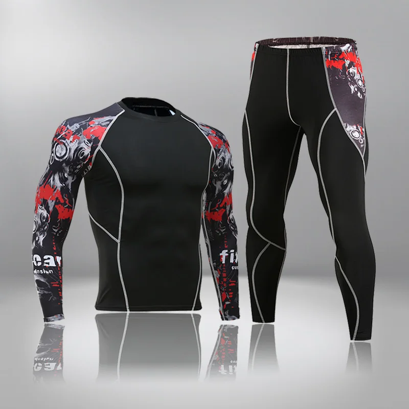 Мужские Компрессионные спортивные костюмы для бега Rashguard спортивный костюм