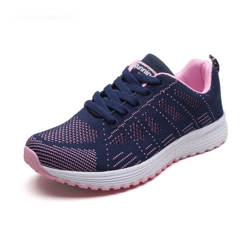 

2021 Fashion Casual Women Soft Breathable Mesh Shoes Lightweight Breathable Soft Lace Up Sport Running Shoes Sneakers