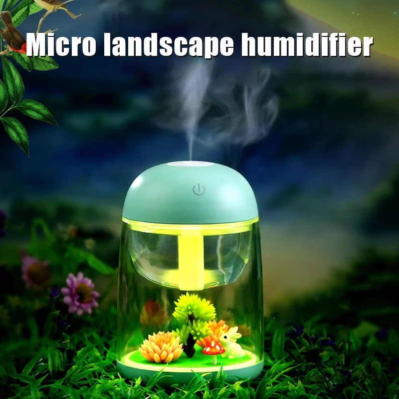 

NEW USB Air Humidifier Micro Landscape Home Office Decoration Mist Maker Night Light