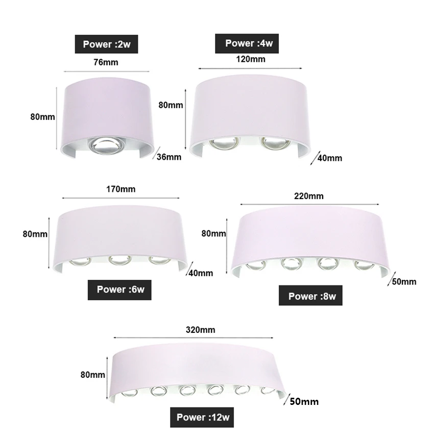 

Led Wall Lamp Aluminum Outdoor IP65 Waterproof Up Down Wall Light For Home Stair Bedroom Bedside Bathroom Corridor Lighting RF18