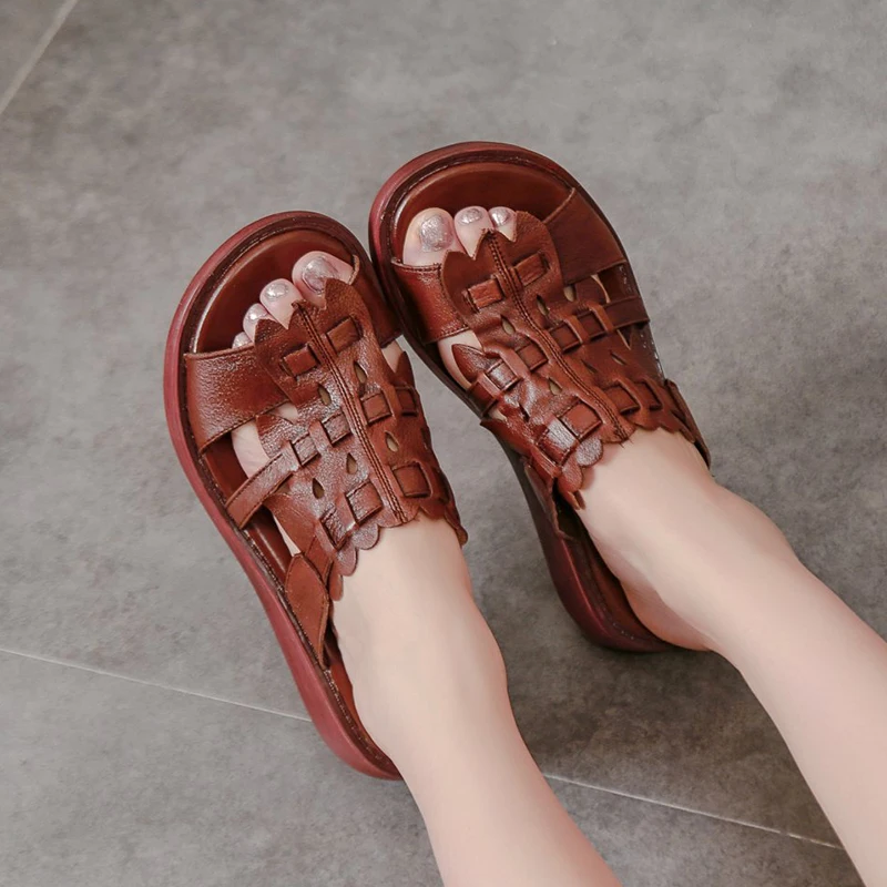 

Lucyever 2021 Summer Platform Sandals Women Roman Hollow Out Beach Slippers Woman Casual Comfort Soft Wedges Slides Femme Shoes