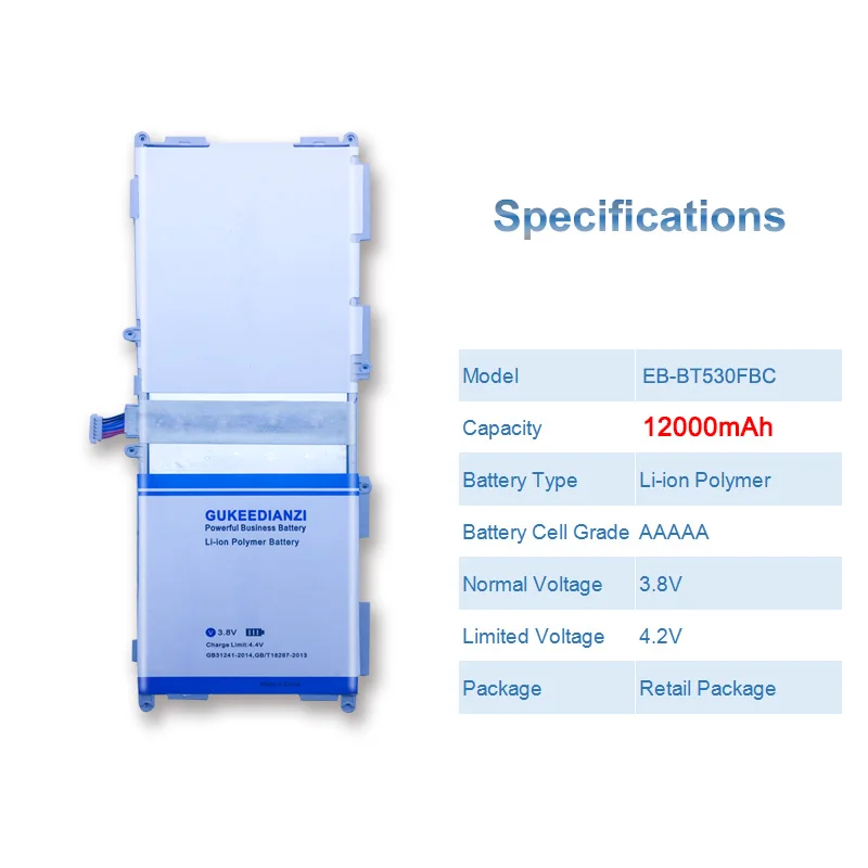 GUKEEDIANZI 12000 мАч планшетный аккумулятор для samsung Galaxy Tab4 Tab 4 SM-T530 T533 T535 T531 T537 EB-BT530FBC+ внешний аккумулятор