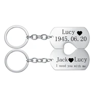 personalized custom male and female couples anti lost keychain laser engraving i need you with me music phone name