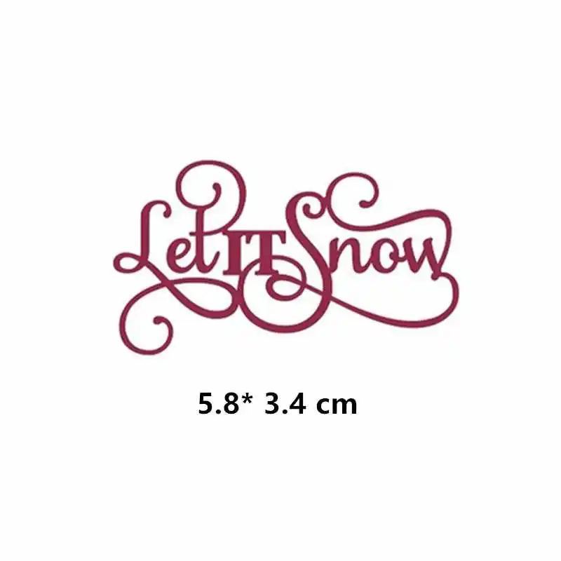 Picture 10 Merry Christmas Sending Greetings Let It Snow Phrases Metal Cutting Dies Stencil for DIY Scrapbooking Paper Cards Craft New - Цвет: Picture 10