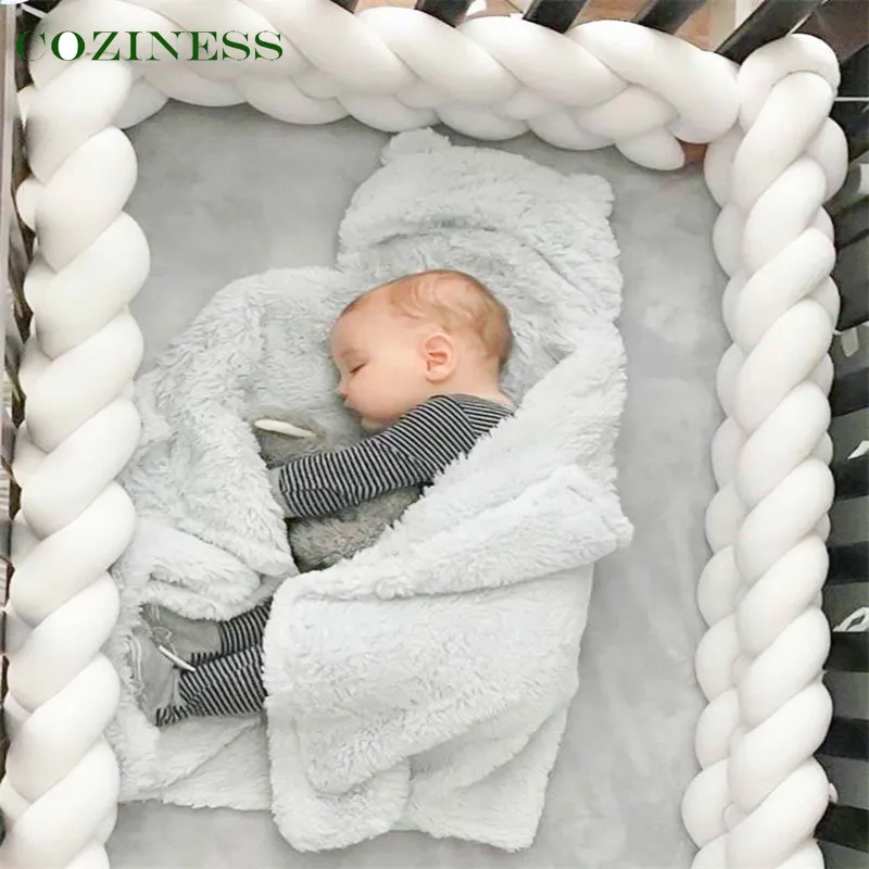 

COZINESS Baby Bedding Twist Braided Bed Surround Baby Bed Fence 4 Strands Woven Baby Bedding Safety Protection Newborn Bumpers