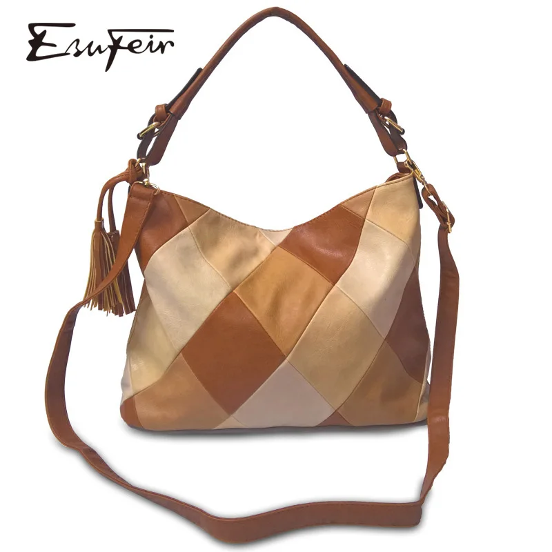 Лоскутная Женская сумочка из искусственной кожи винтажная женская сумка на