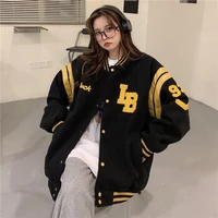spring and autumn cardigan thin sweater womens early autumn top 2021 new loose student baseball jacket