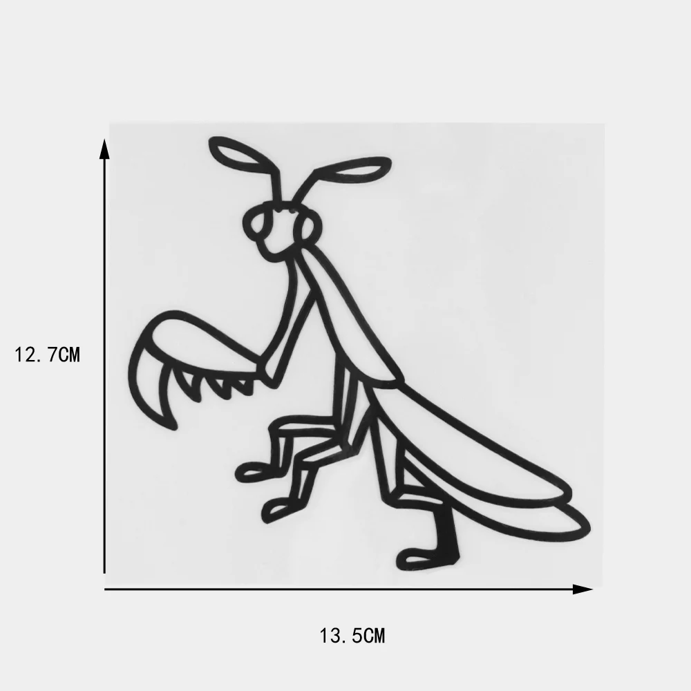 

YOJA 13.512.7CM Cartoon Animals Fashion Mantis Vinyl Decal Car Stickers Black/Silver 19C-0382