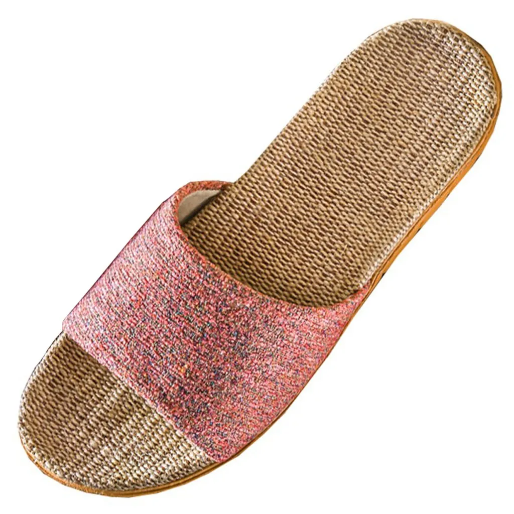

30# Womens Shoes Fashion Women Slippers's And Comfortable Ffloor Cotton Linen Slipper Slip Non-slip Slippers