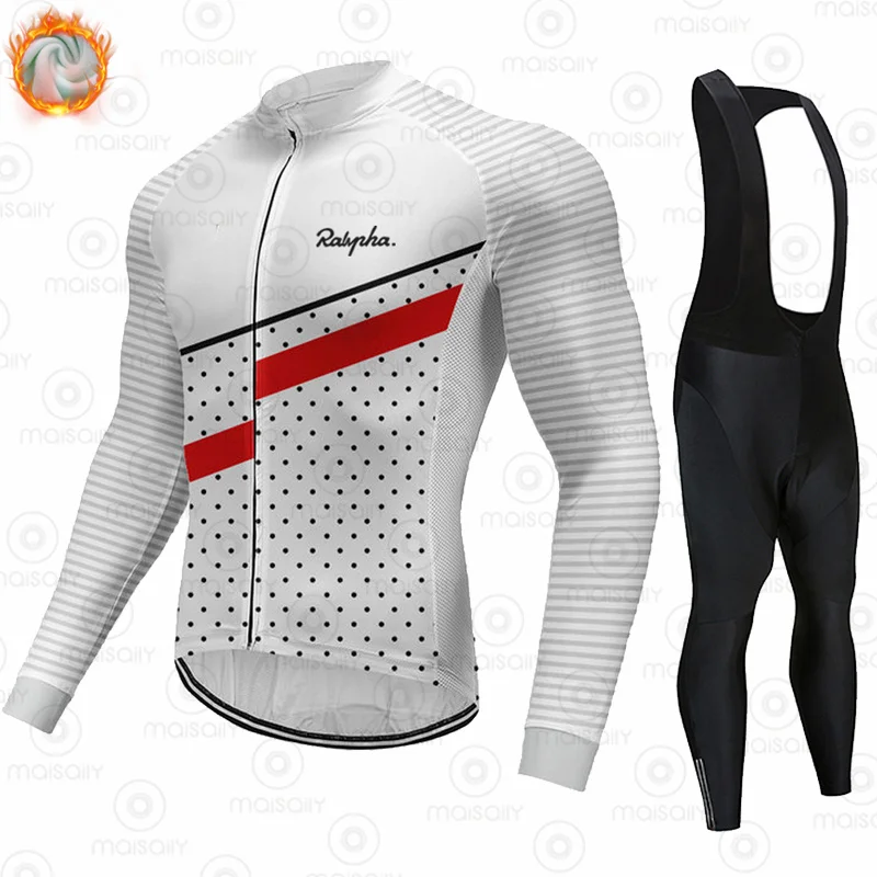 

Ralvpha Men's Newest 2022 Winter Warm Fleece Cycling Jersey Jersey Suit Outdoor Cycling Mountain Bike Clothing Bib Set