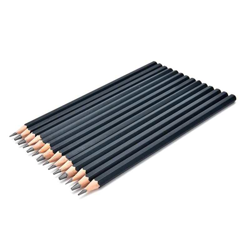 14 Pcs/set Professional Sketch and Drawing Writing Pencil Stationery Supplies 1B 2B 3B 4B 5B 6B 7B 8B 10B 12B 2H 4H 6H HB Pencil
