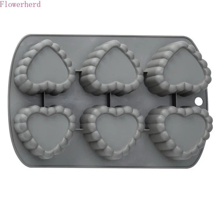 

DIY 6-hole Heart Shaped Cake Silicone Mold Rice Ball Bread Cookie Sushi Mold Pudding Mold Handmade Soap Mold Chocolate Mold