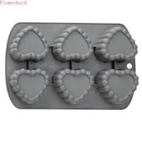diy 6 hole heart shaped cake silicone mold rice ball bread cookie sushi mold pudding mold handmade soap mold chocolate mold