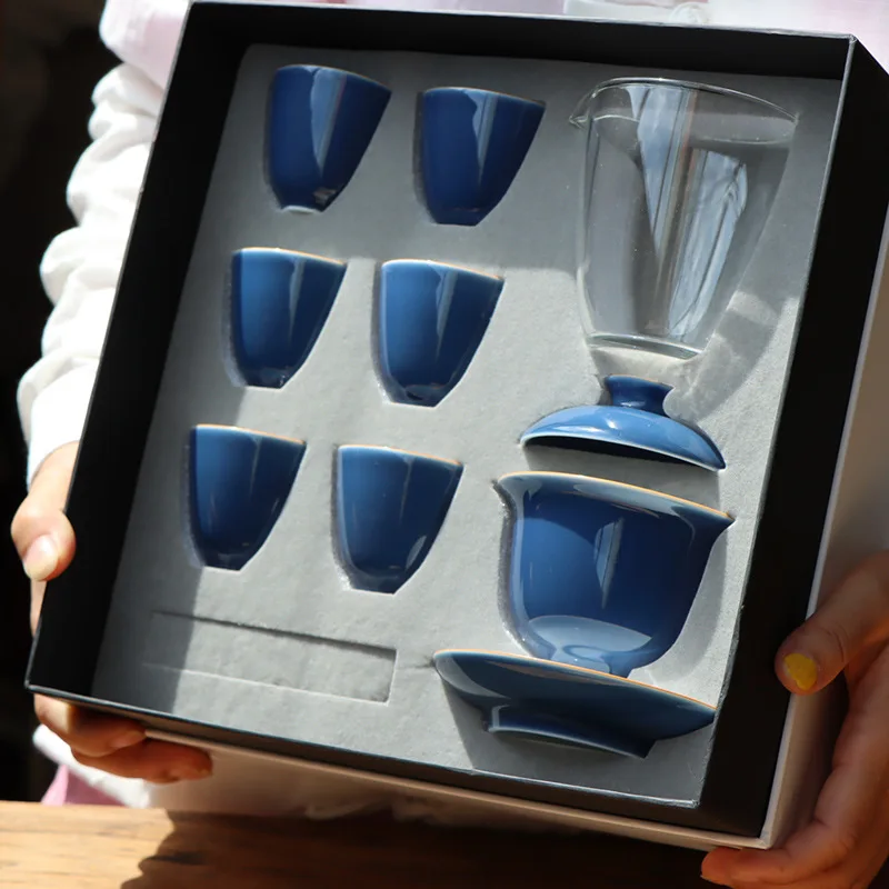 

Чайный набор BAODE с цветным глазурованным керамическим искусственным чайным комплектом, три капсулы, деловой подарочный набор, чайный набор