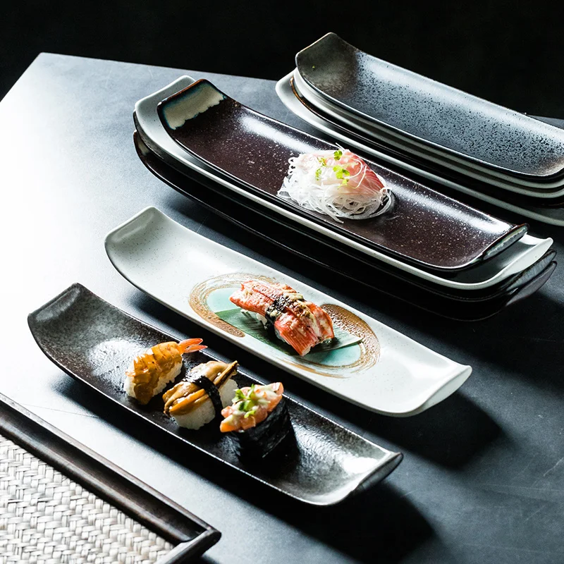 

В японском стиле творческая личность керамическая пластина большая тарелка для суши прямоугольная пластина сашими тарелки для барбекю жар...