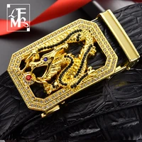 lfmbmens belt leather belt men automatic buckle chinese traditional culture zodiac luxurious fashion quality classic for men