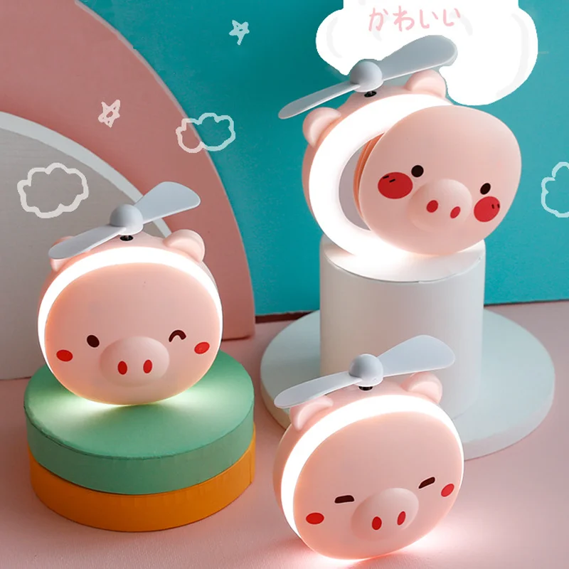 Новинка 2020 подзаряжаемое usb зеркало для макияжа в виде свиньи Миниатюрная лампа