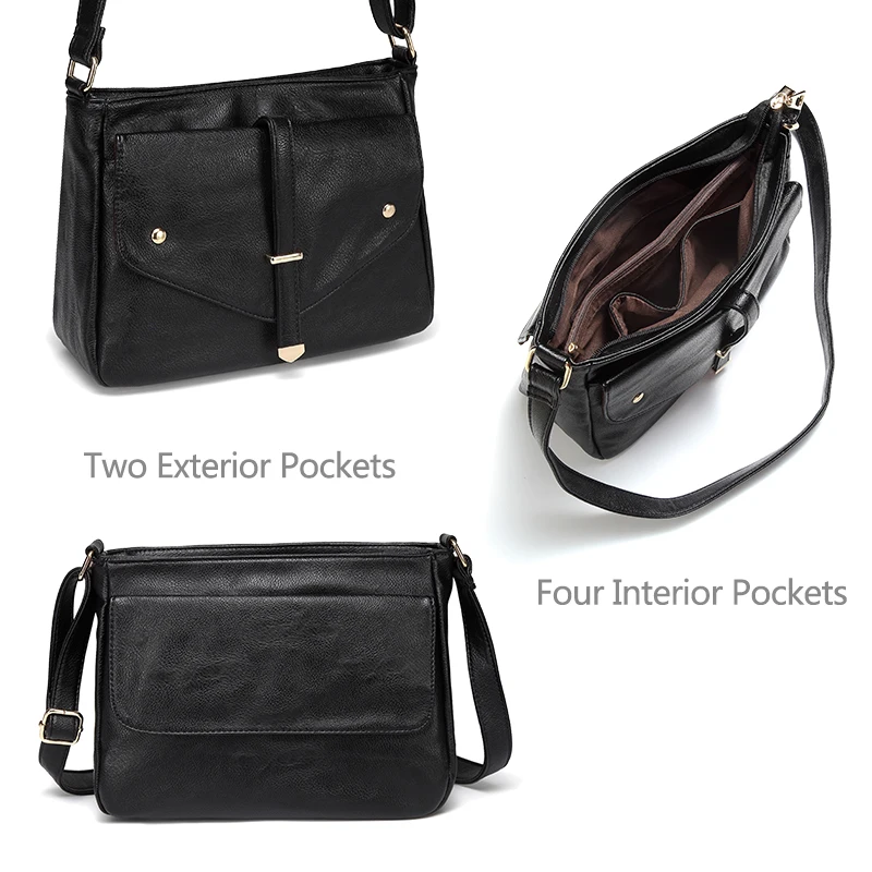 VASCHY Women Crossbody Bags Sac Casual Ladies Shoulder Messenger Bag Vegan Soft Leather Girls Female Purse Fashion Handbags