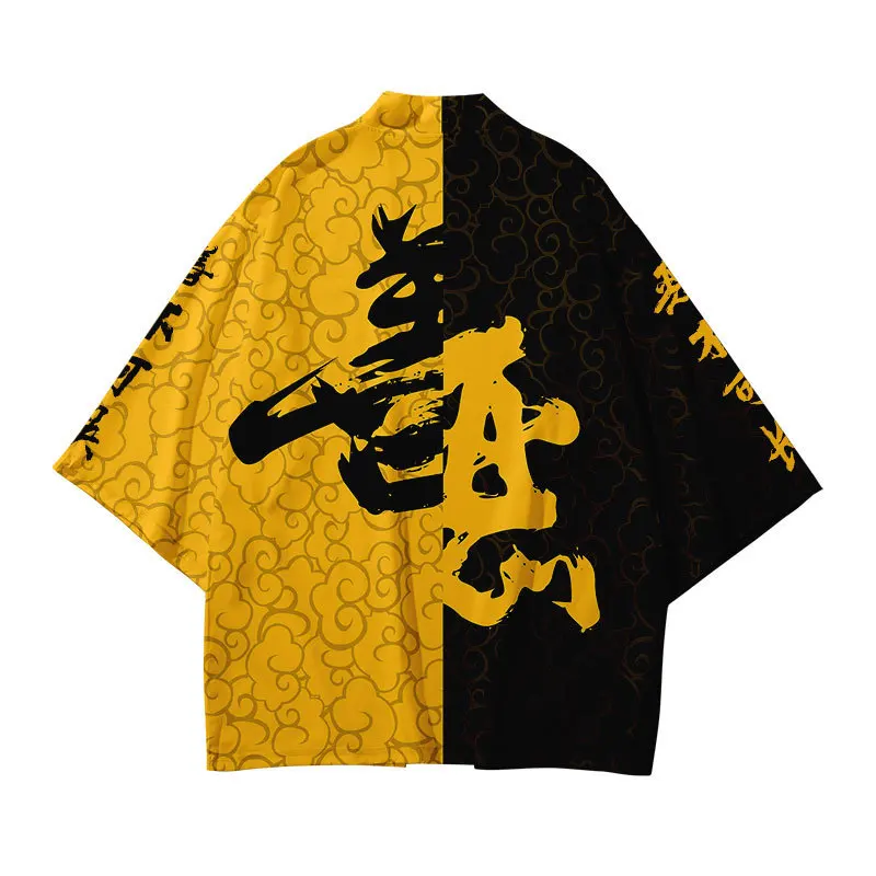 2021 hot sale new product fashion cardigan 3d digital printing good and evil pattern adult traditional kimono | Тематическая одежда