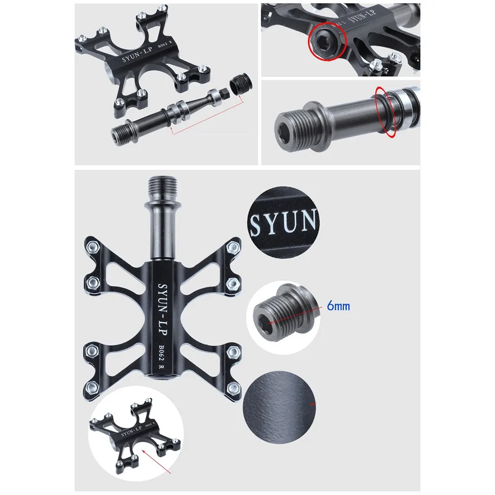 

A Pair Cycling MTB Pedals B062 Al Alloy Folding Bike X Pedals 3 Sealed Bearing Mountain Road Bicycle Pedal CNC Process Component