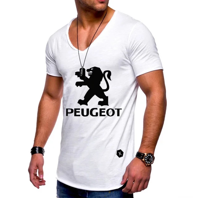 Футболка мужская летняя однотонная с коротким рукавом и V образным