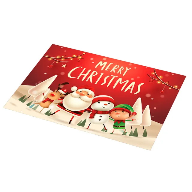 Рождественская подстилка из ПВХ коврик для обеденного стола нескользящая