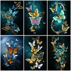 5D DIY алмазная живопись бабочка полная Алмазная Вышивка Комплект для животных, вышитая бисером Стразы мозаичного искусства, украшение для дома, подарок