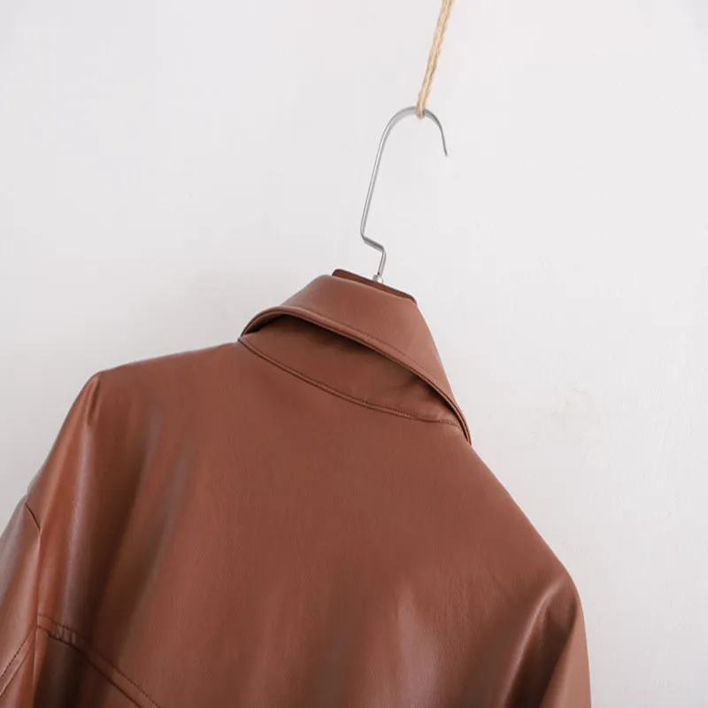 

2020 Spring And Autumn Leisure Fashion Leather Jacket Women's Motorcycle Coat