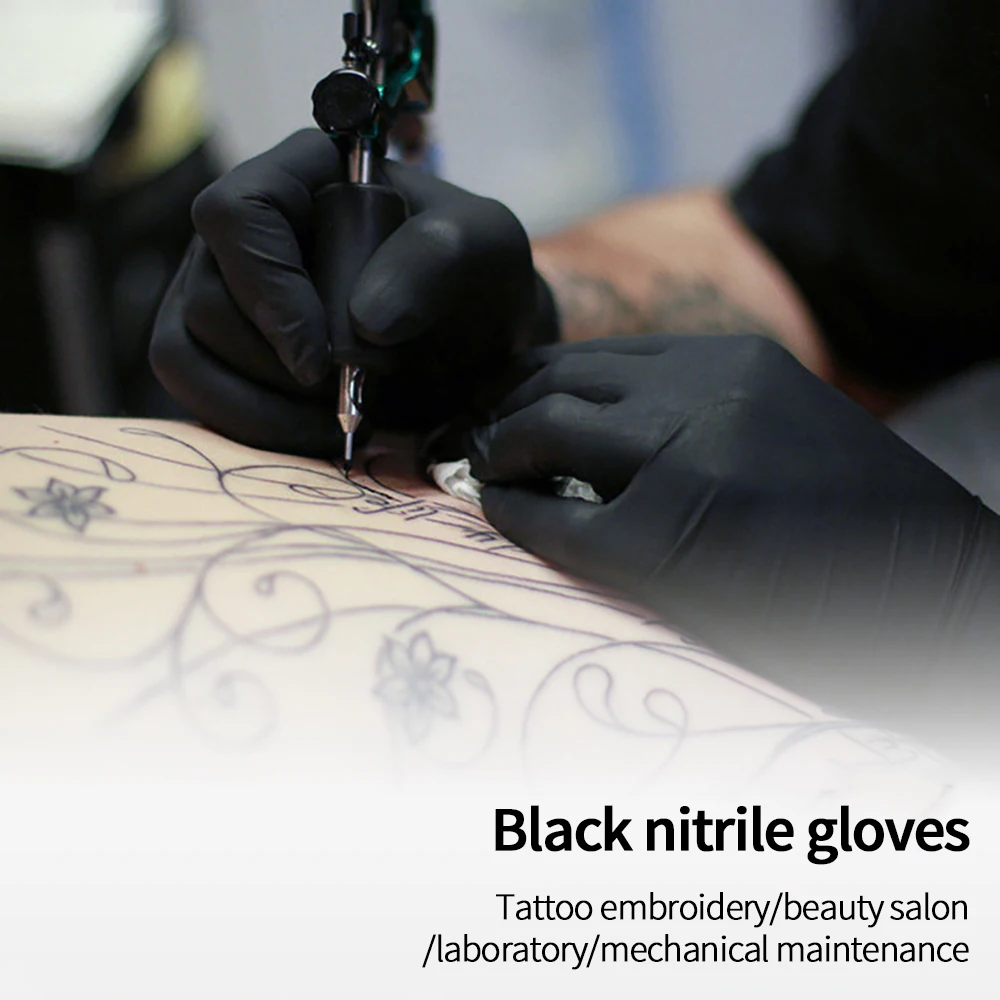 Черные одноразовые хлопковые перчатки ручная уборка сада кухни бытовые плотные