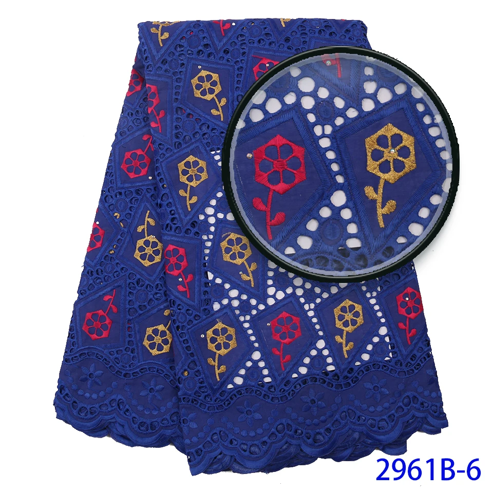 

High Quality Flower Cotton Lace Swiss Voile Lace Embroidery Dry Fabrics Yellow Color Milk Silk Lace Fabrics with Stones XZ2961B